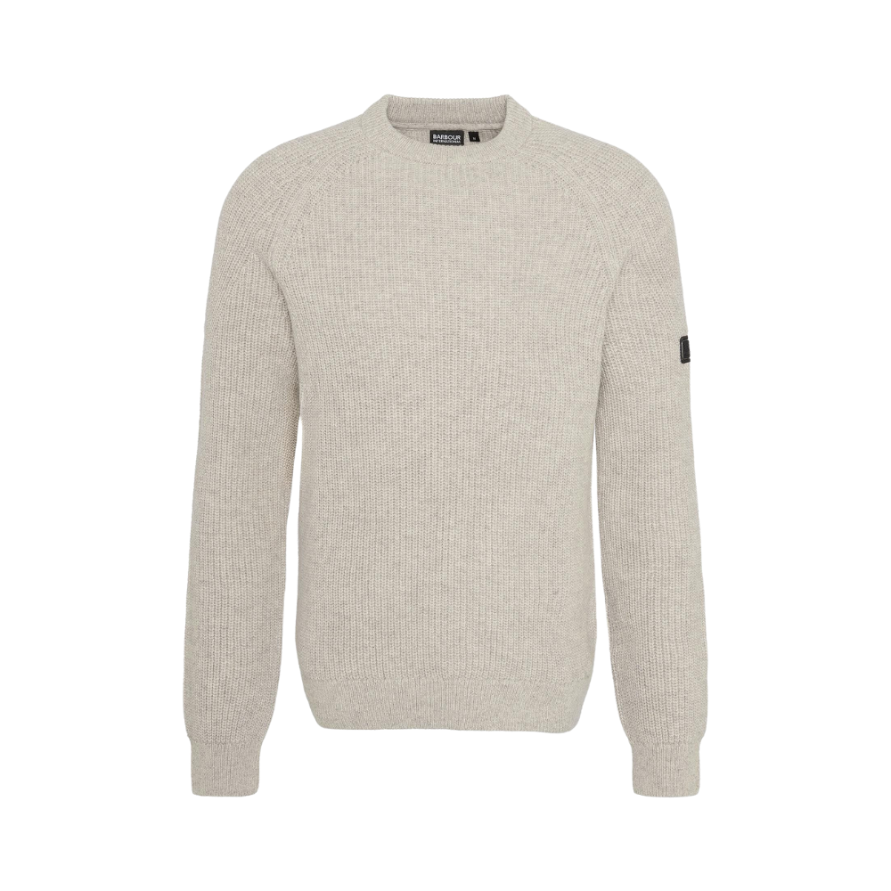Barbour Intl Chester Crew Knit Jumper - Whisper White