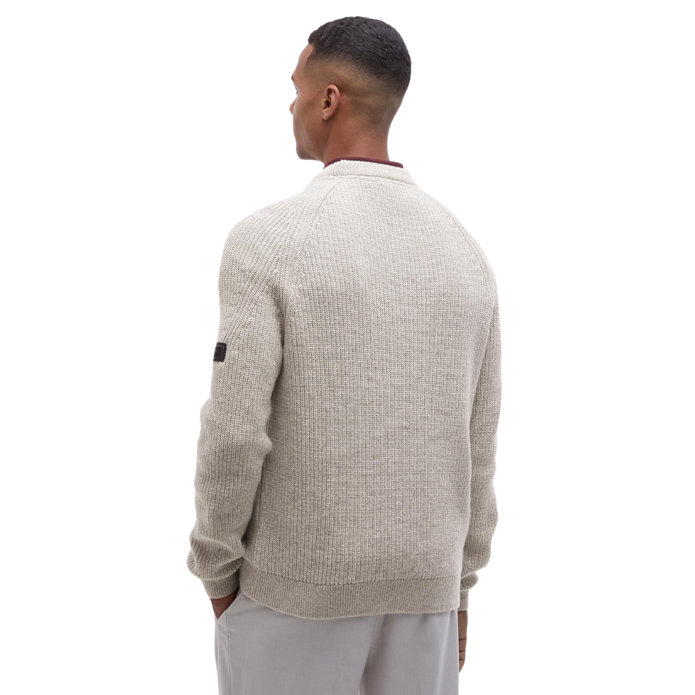 Barbour Intl Chester Crew Knit Jumper - Whisper White