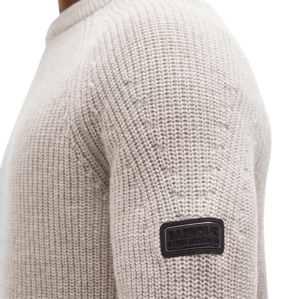 Barbour Intl Chester Crew Knit Jumper - Whisper White