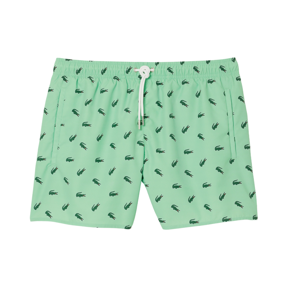 Crocodile Print Swim Trunks - Green