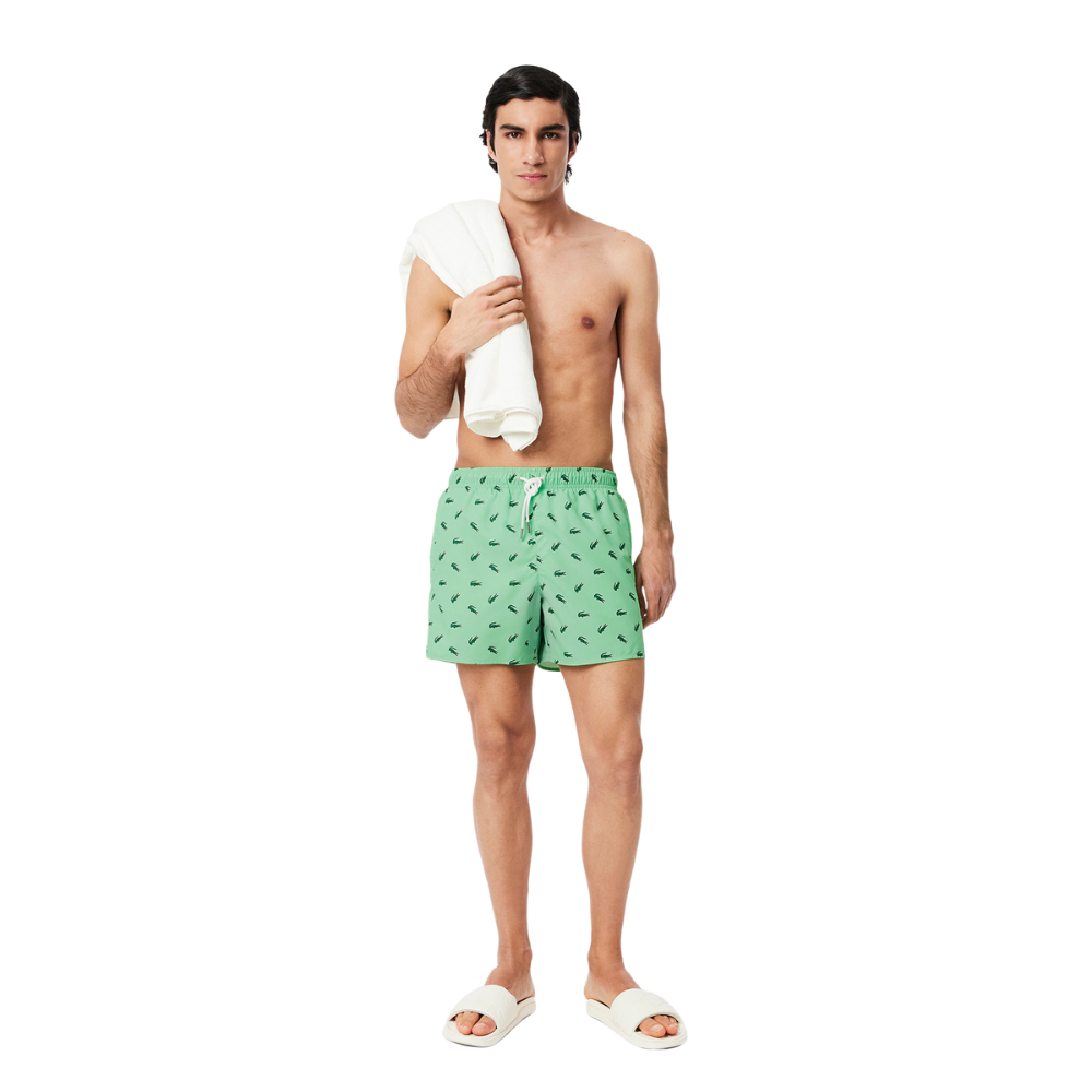 Crocodile Print Swim Trunks - Green