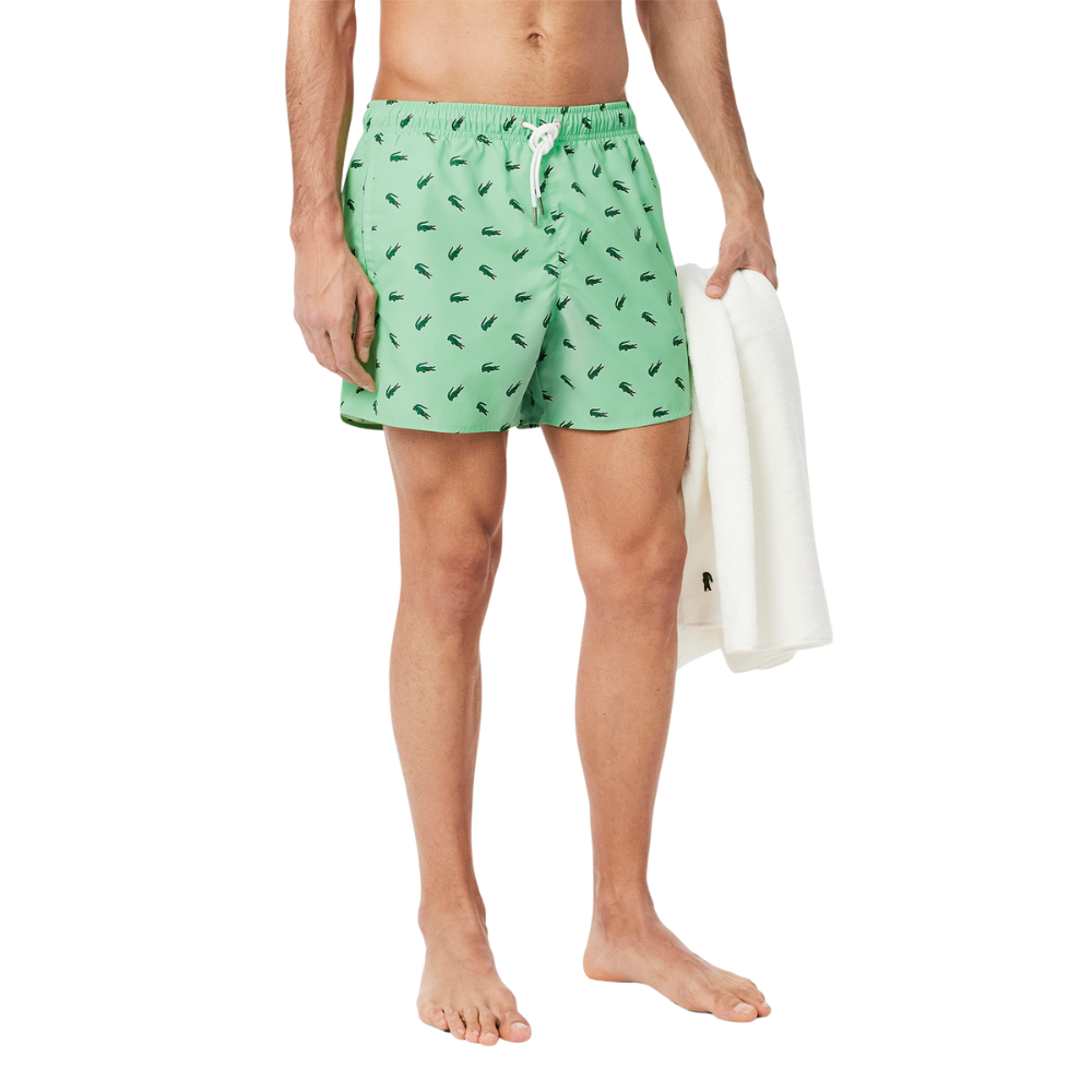 Crocodile Print Swim Trunks - Green