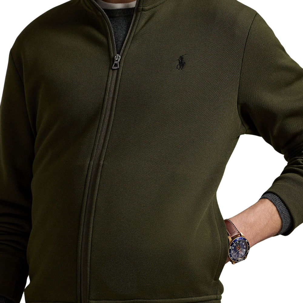 Ralph Lauren Double Knit Track Jacket - Company Olive