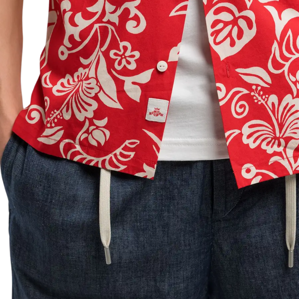 Replay SS Flower Shirt - Red