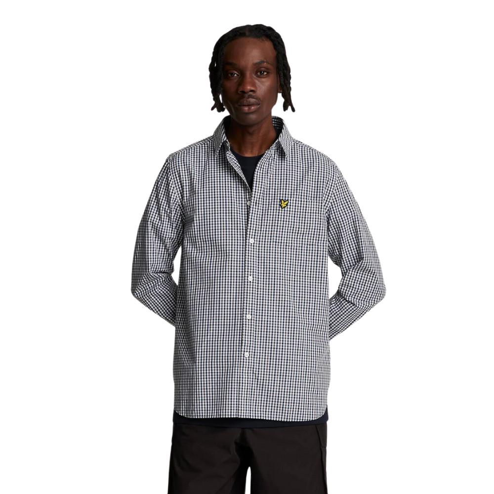 Lyle & Scott Checked Gingham Shirt - White/Navy