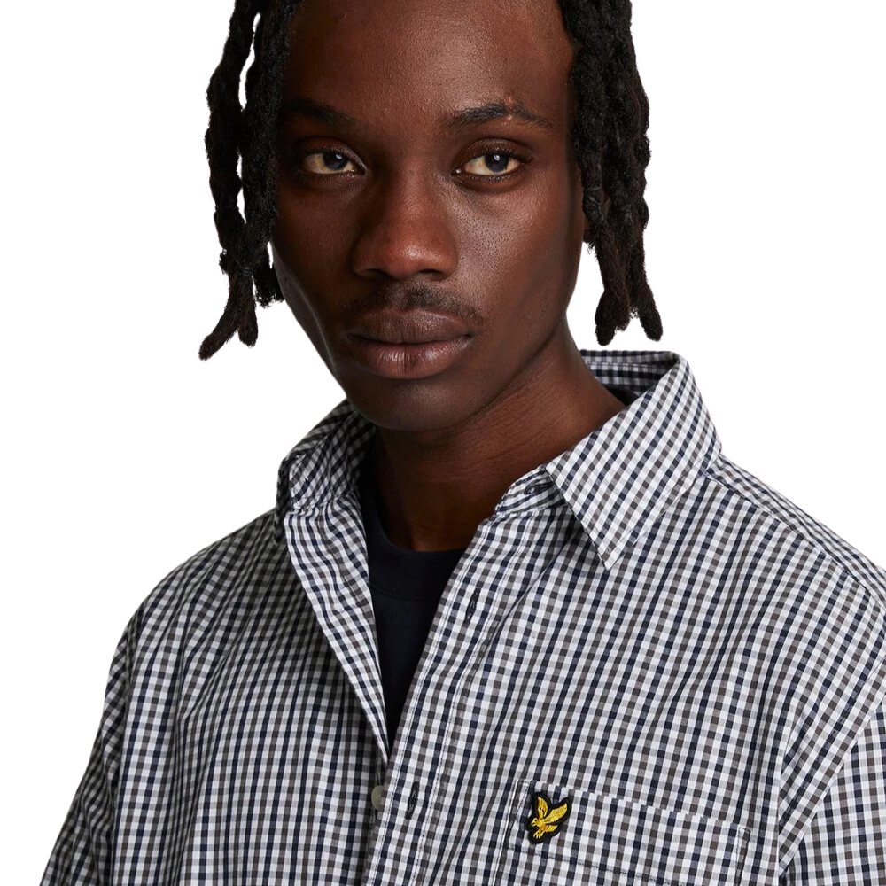 Lyle & Scott Checked Gingham Shirt - White/Navy