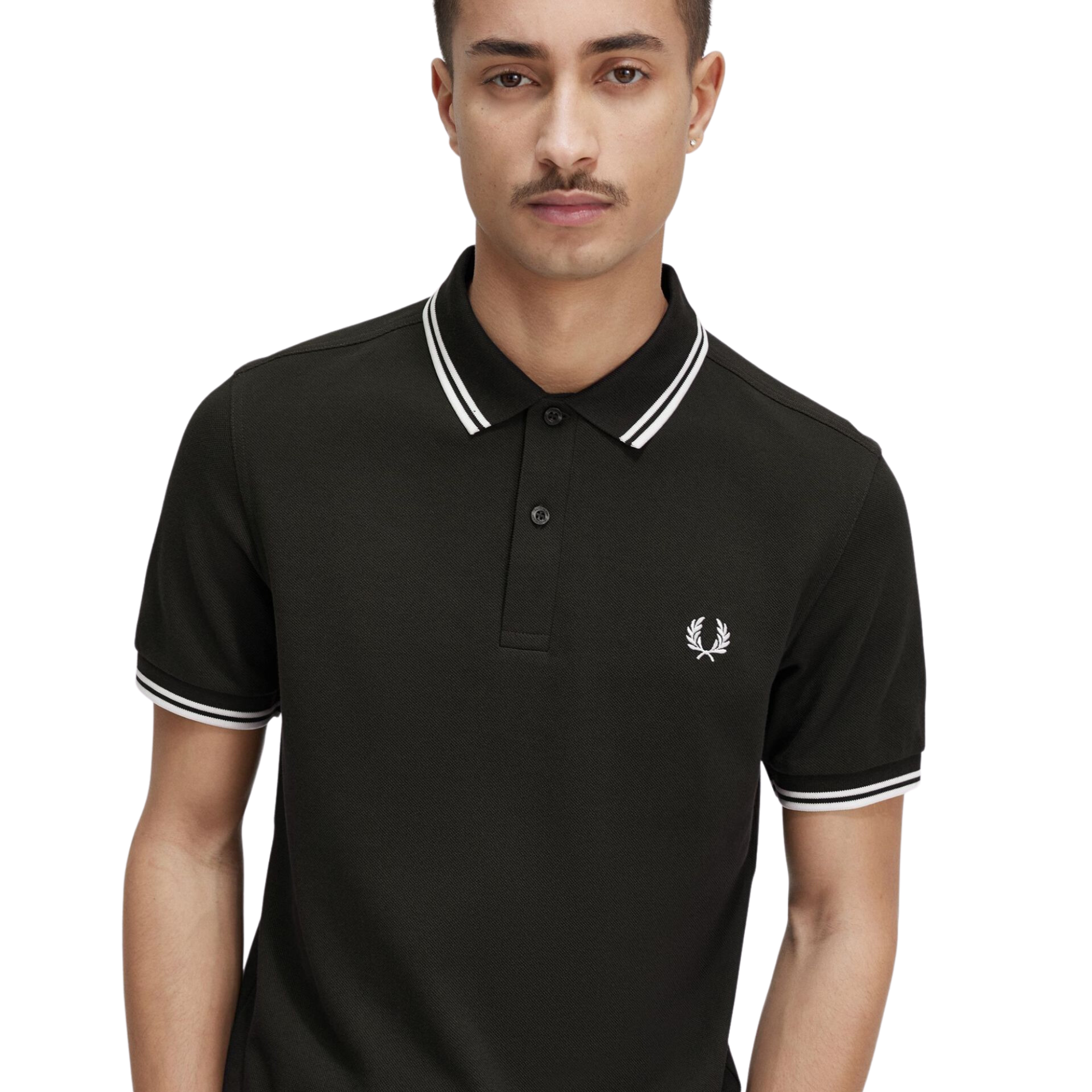 Fred Perry M3600 Twin Tipped Polo - Night Green/White