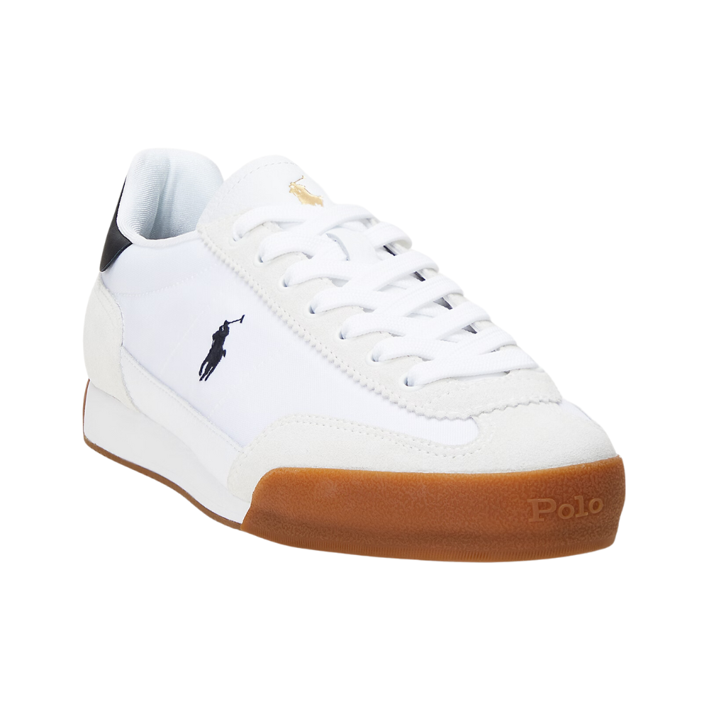 Ralph Lauren Hester Suede and Canvas Trainer - White/Black