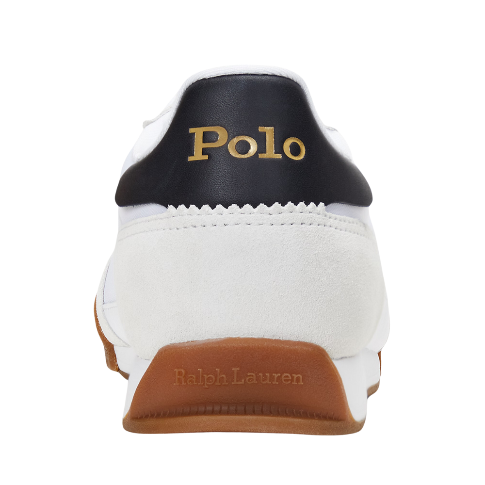Ralph Lauren Hester Suede and Canvas Trainer - White/Black
