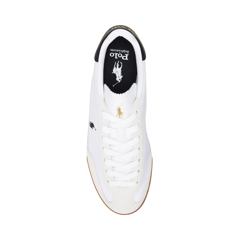 Ralph Lauren Hester Suede and Canvas Trainer - White/Black