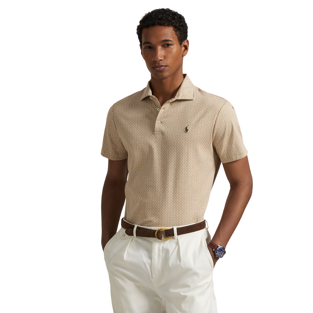Ralph Lauren Mini Horse Shoe Custom Slim Fit Soft Cotton Polo Shirt - Warm Brown
