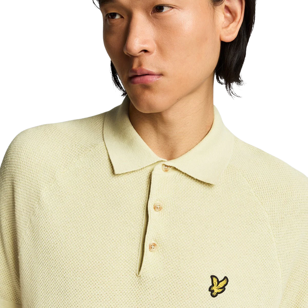 L&S Linen Blend Knitted Polo - Luna