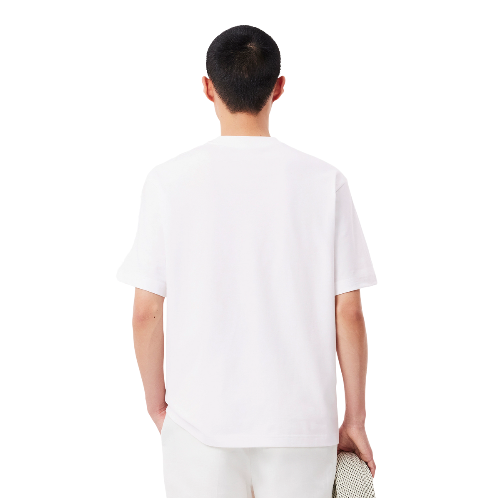Lacoste Loose Fit Heavy Cotton Printed T-Shirt - White