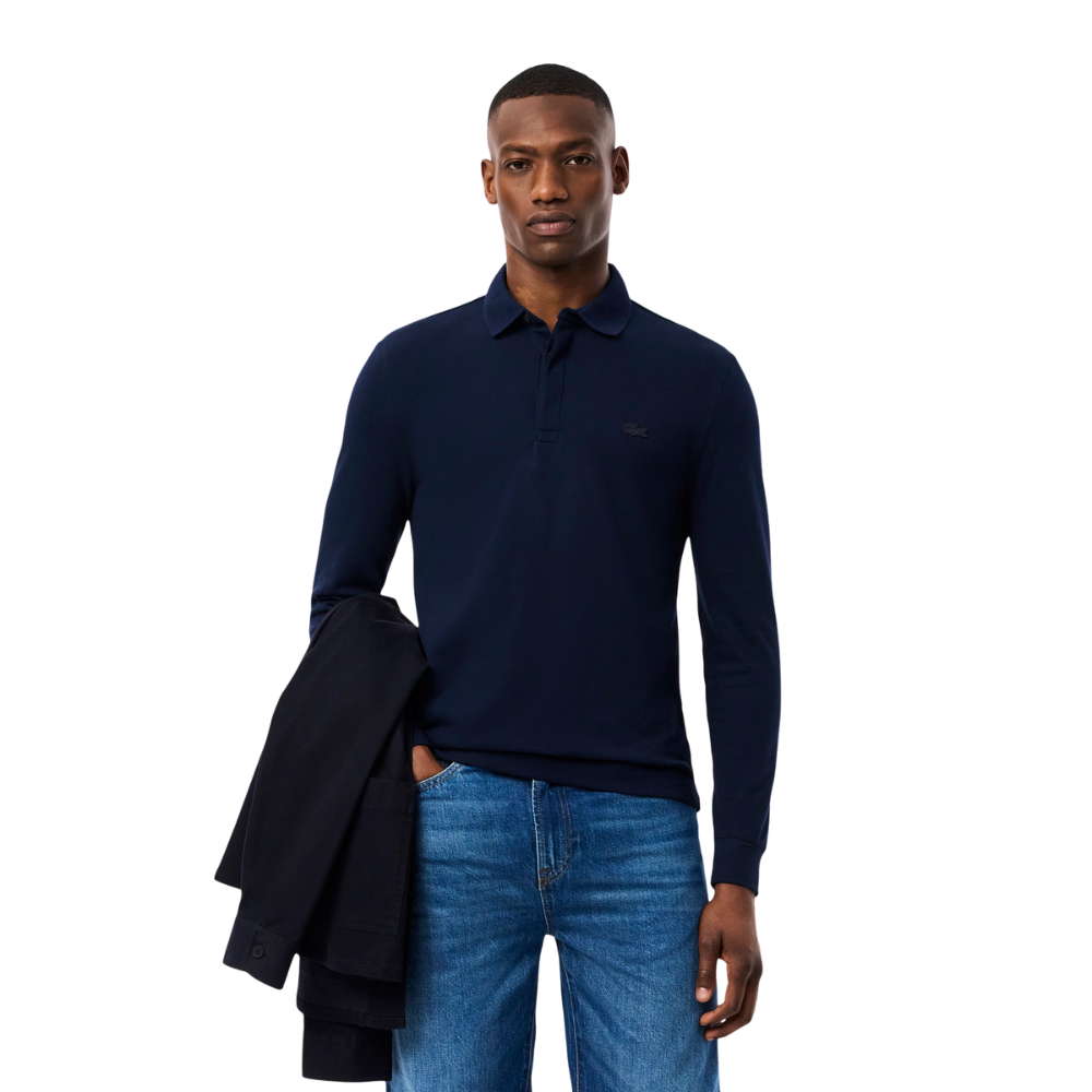 Lacoste Smart Paris LS Stretch Cotton Polo Shirt - Midnight Blue