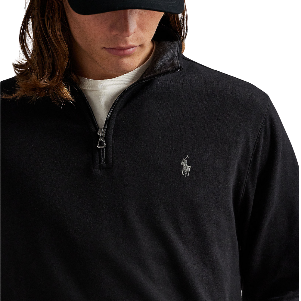 Ralph Lauren Luxury Jersey 1/4 Zip Pullover - Polo Black