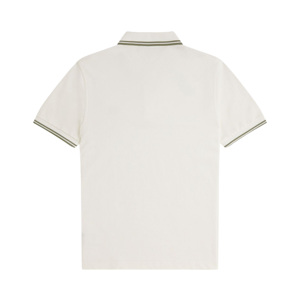 Fred Perry M3600 Twin Tipped Polo - Light Ecru/Olive Mint