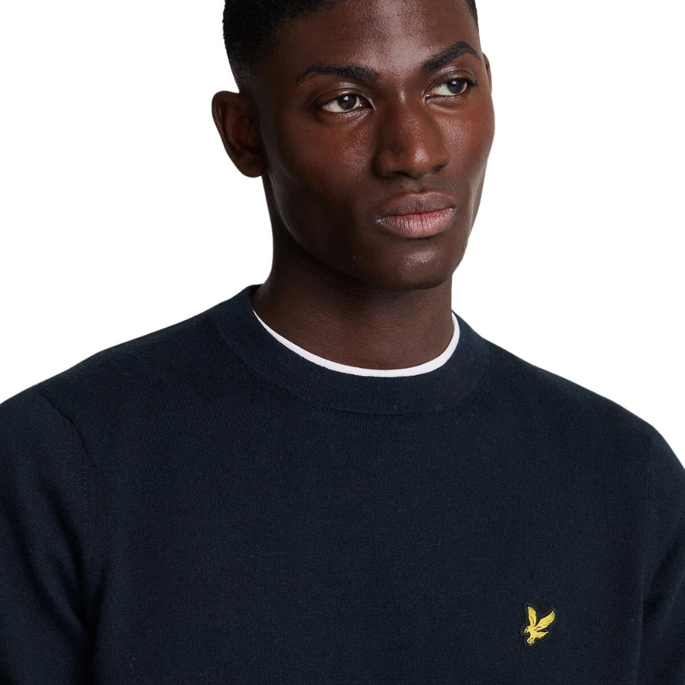 Lyle & Scott Cotton Merino Crew Neck Knit - Dark Navy