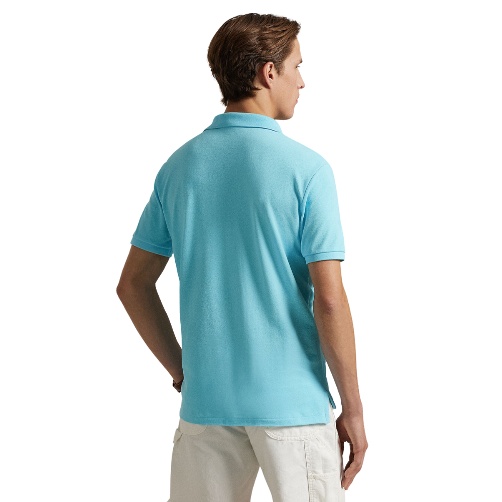Ralph Lauren Custom Slim Mesh SS Polo - Aqua Blue
