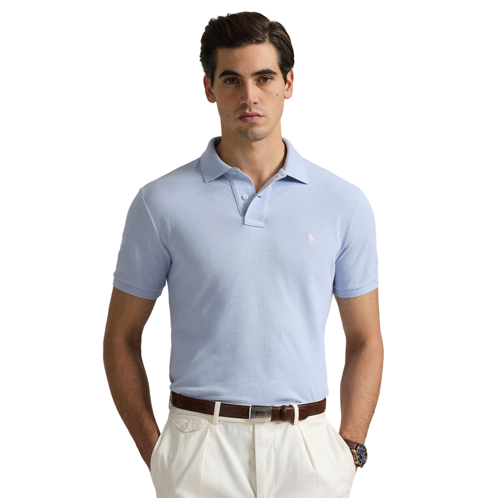 Ralph Lauren Custom Mesh SS Polo - Cornflower Blue