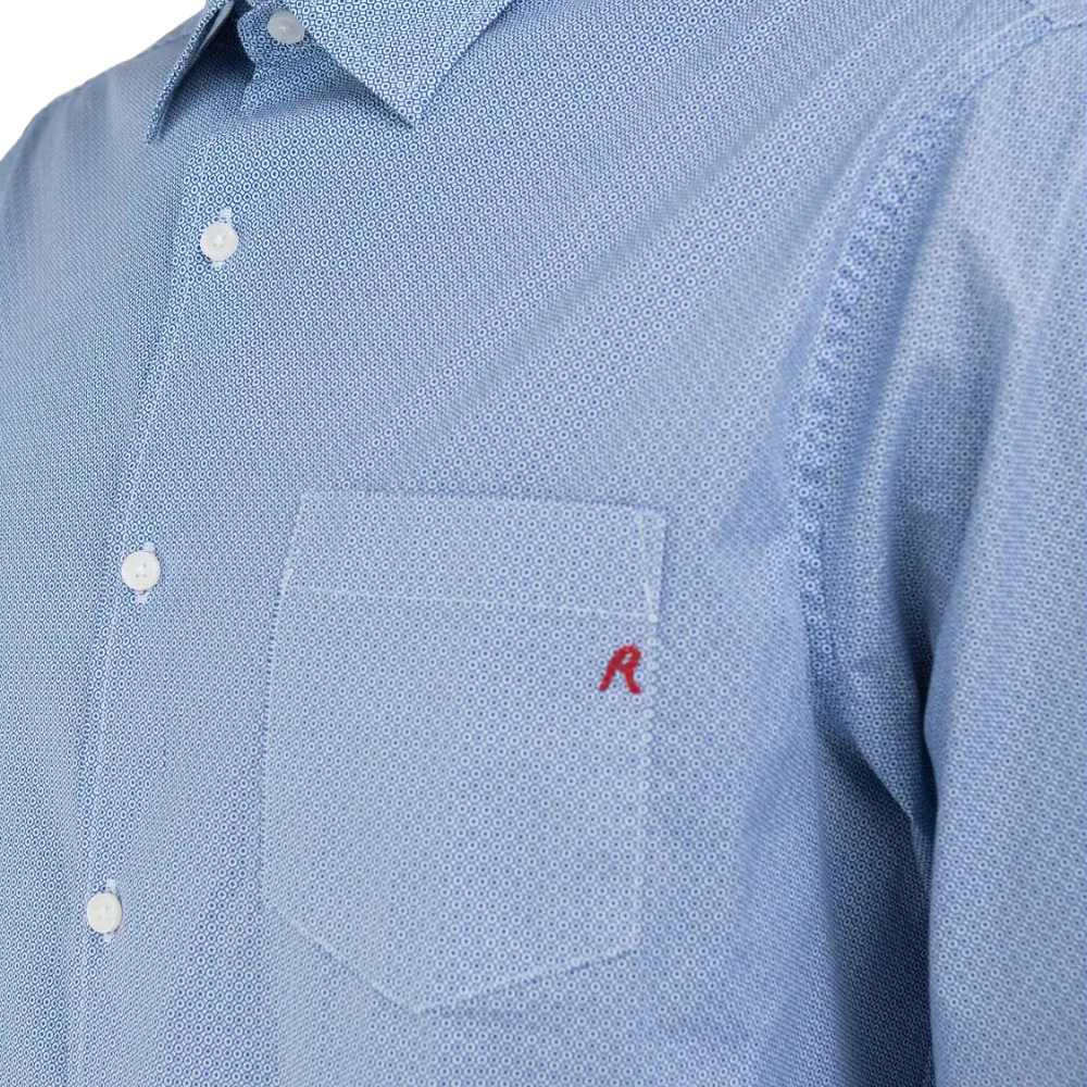 Replay Micro Pattern Shirt - White Blue
