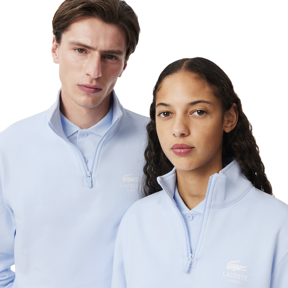 Lacoste Modern 1/4 Zip Sweatshirt - Light Blue