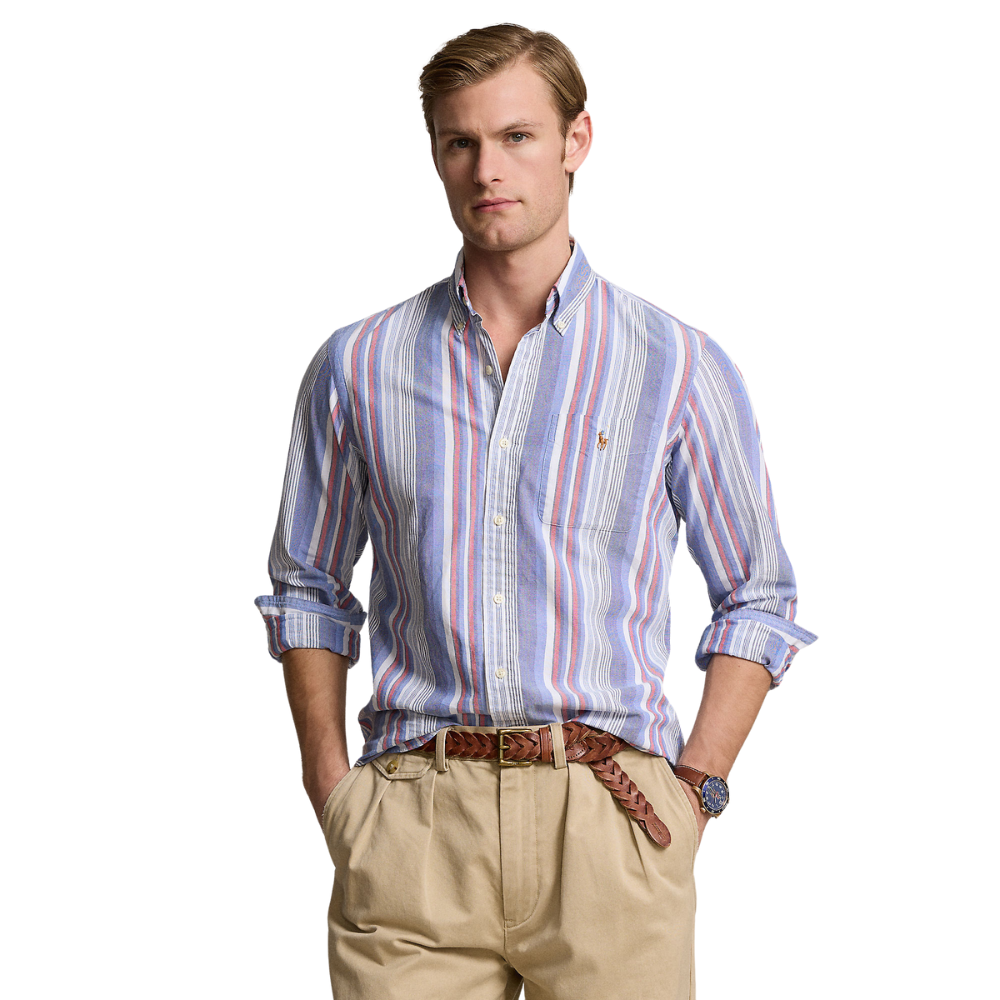 Ralph Lauren Custom LS Multi Stripe Shirt - Blue/Red