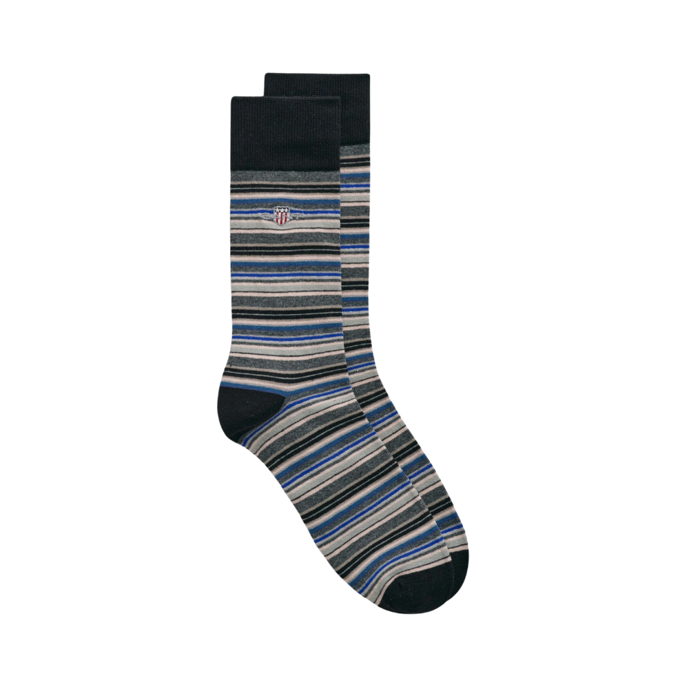 GANT Shield Multistripe Socks - Black
