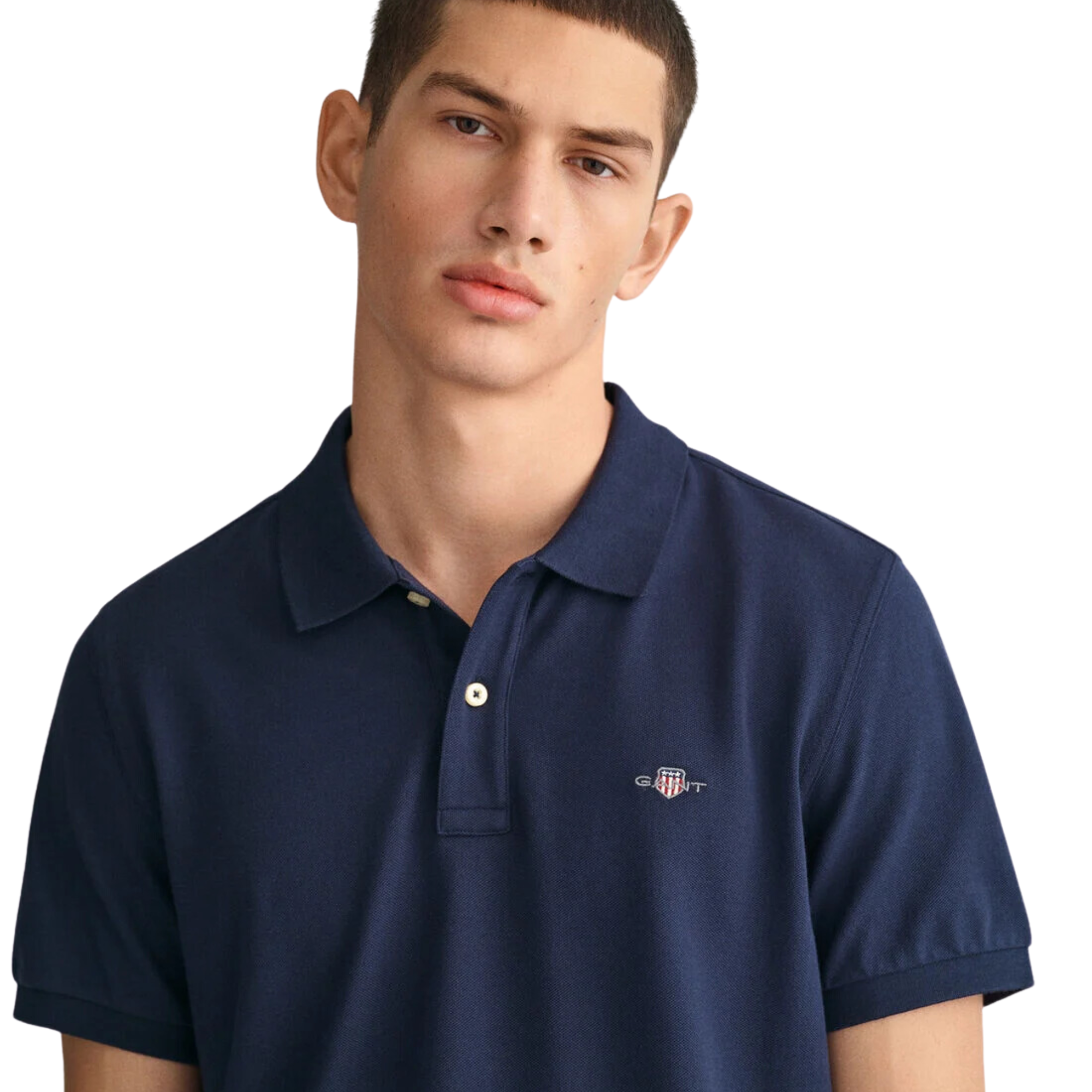 GANT Reg Shield SS Pique Polo - Evening Blue