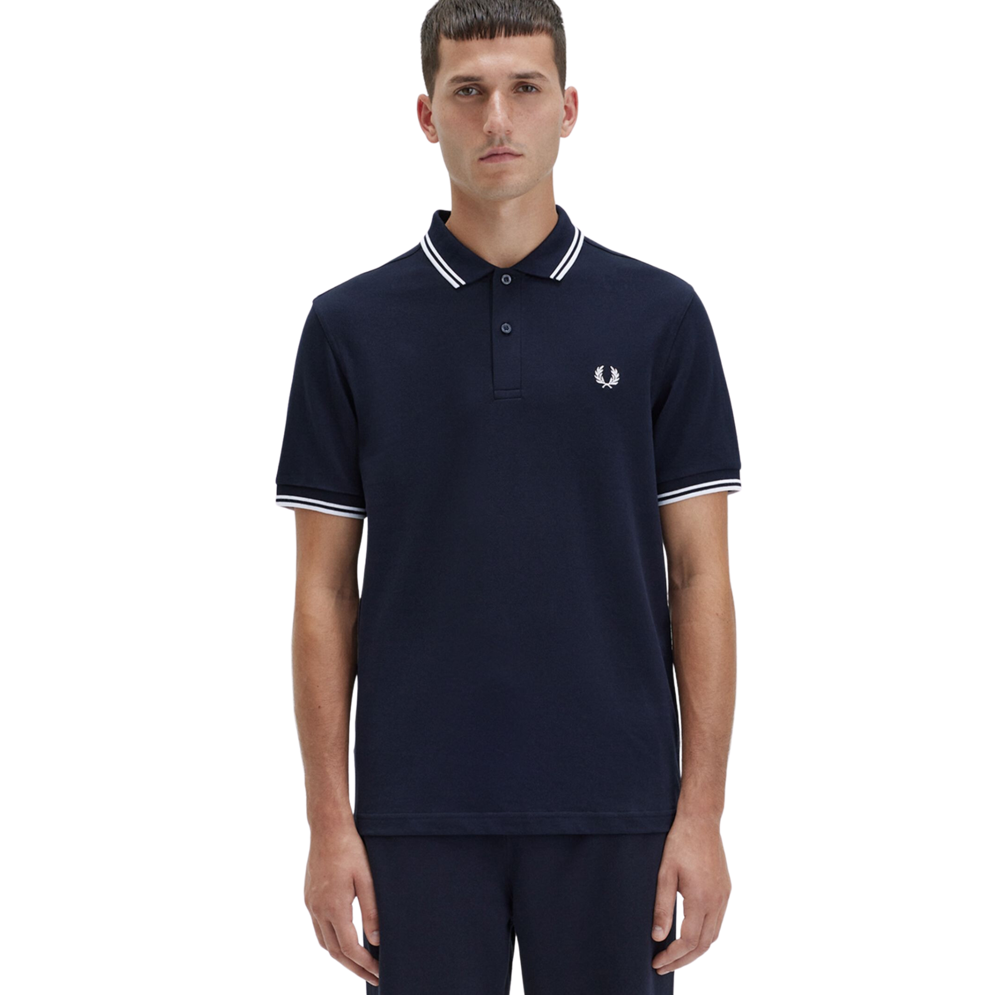 Fred Perry M3600 Twin Tipped Polo - Navy/White