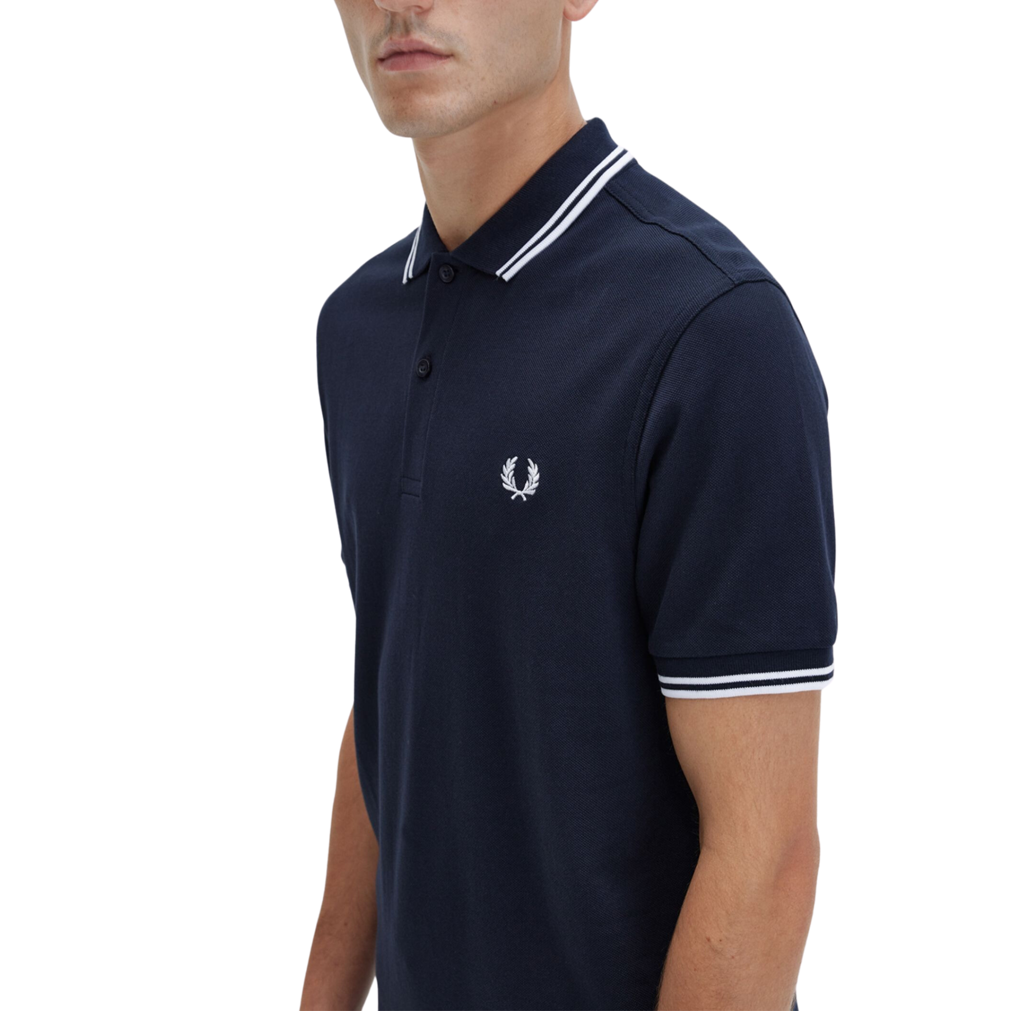Fred Perry M3600 Twin Tipped Polo - Navy/White