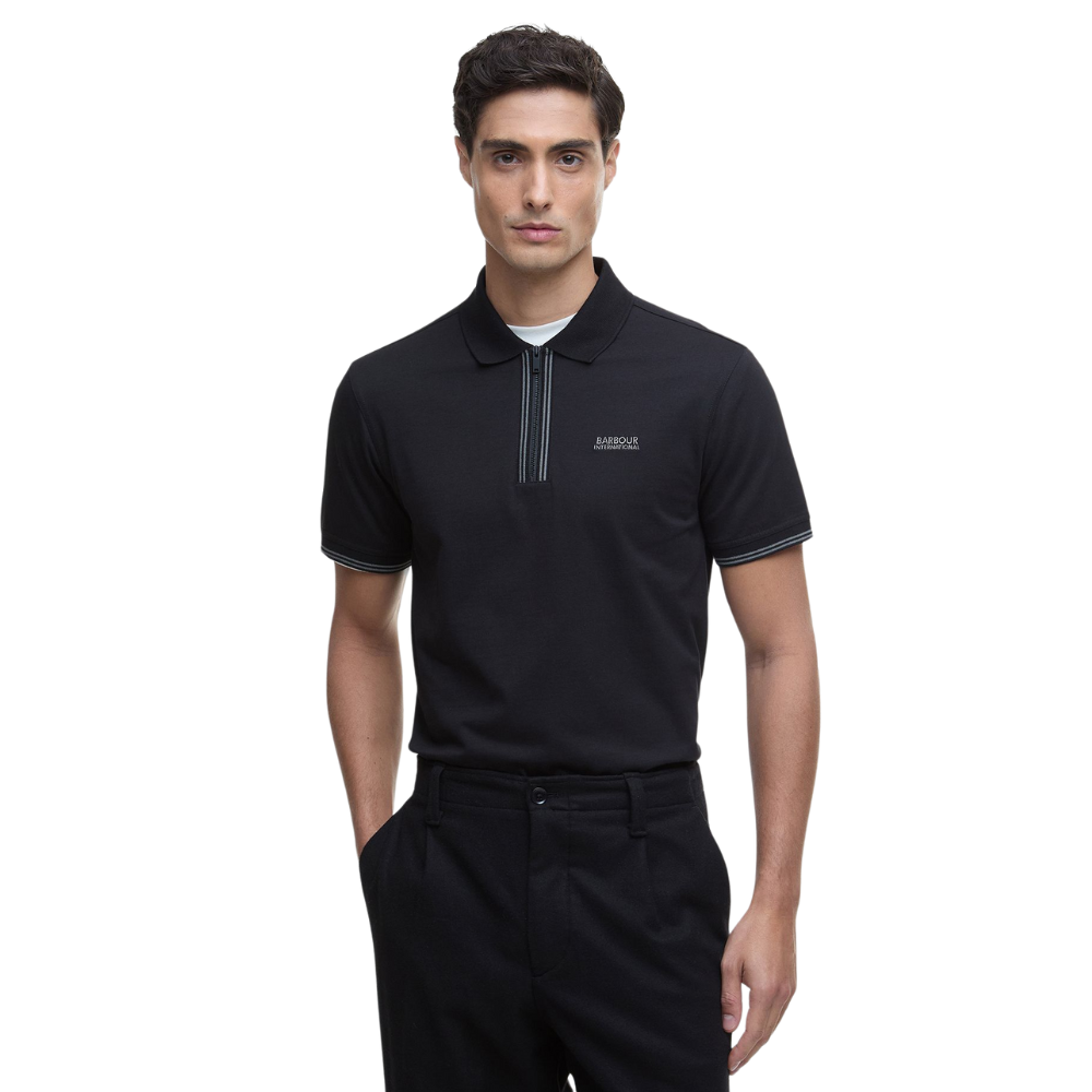 B.Intl Ollie Twin Tipped Placket Polo - Black