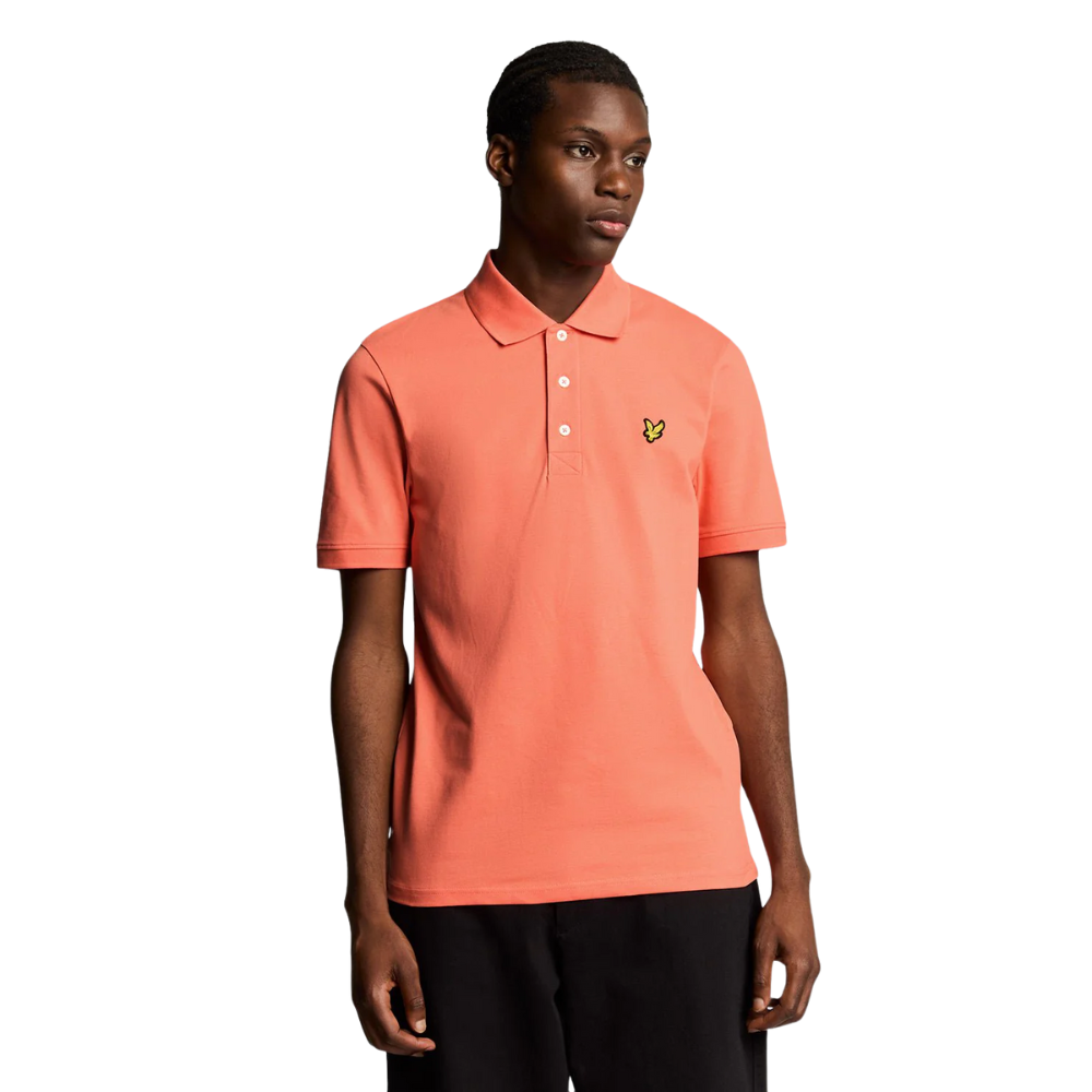 L&S Plain Polo Shirt - Coral Stand