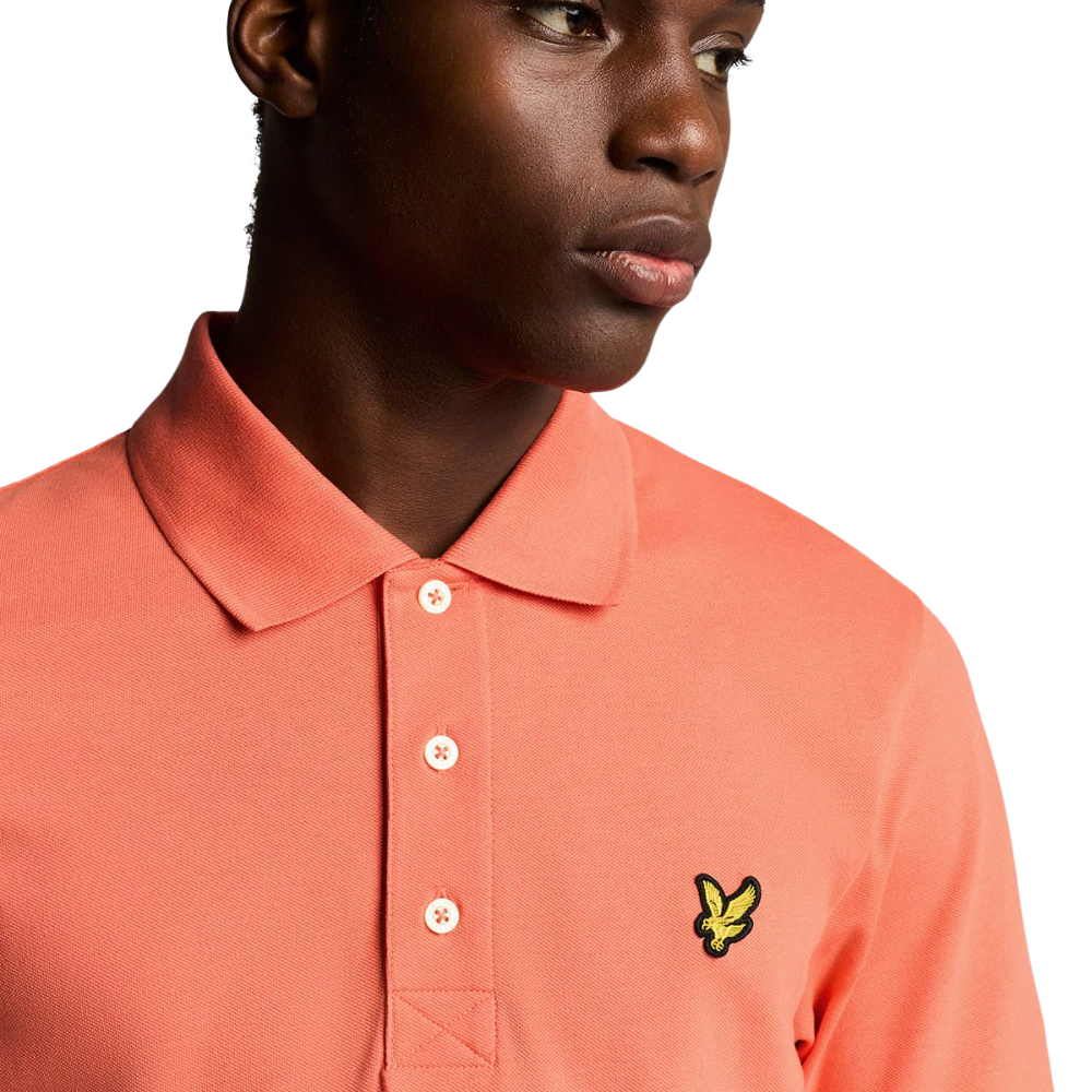 L&S Plain Polo Shirt - Coral Stand