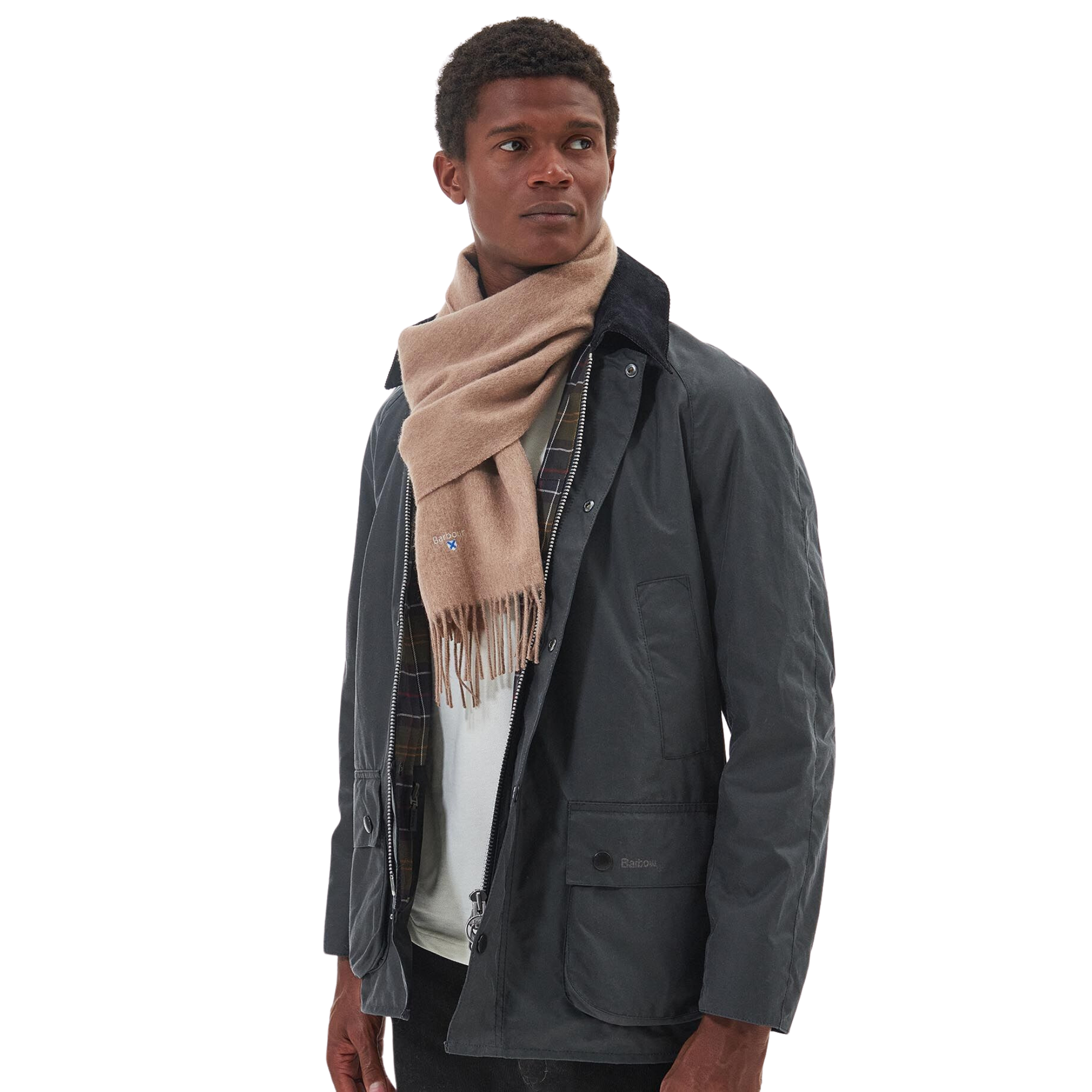 Barbour Plain Lambswool Scarf - Light Brown