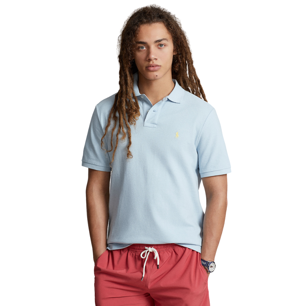 Ralph Lauren Custom Slim Mesh SS Polo - Alpine Blue