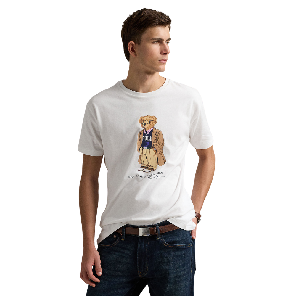 Ralph Lauren Custom Slim Fit Polo Bear T-Shirt - White