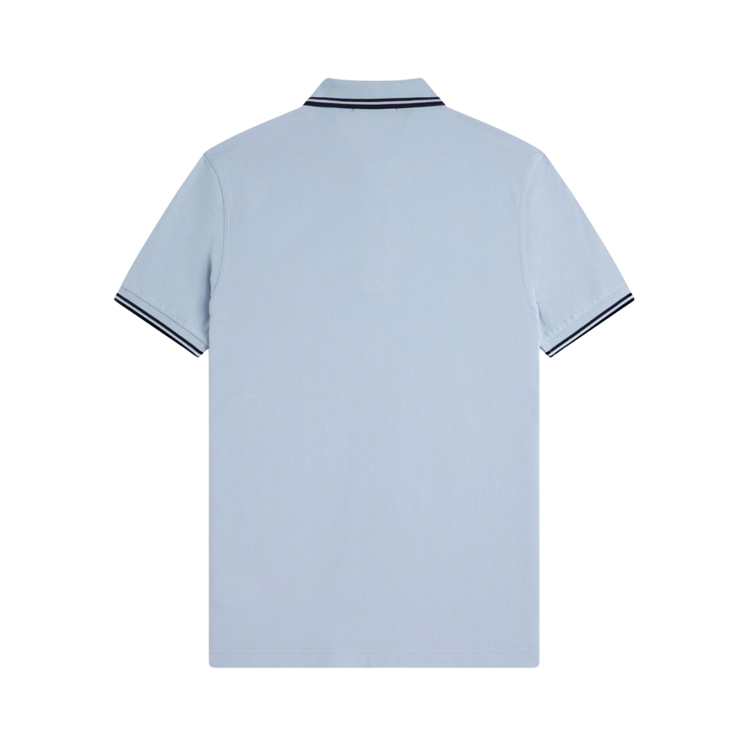 Fred Perry M3600 Twin Tipped Polo - Light Smoke/Navy