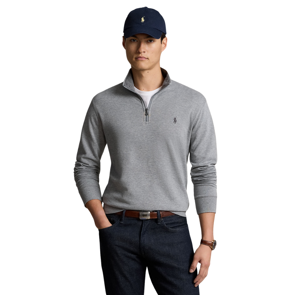 Ralph Lauren LS 1/4 Zip Jersey Knit - Steel Heather