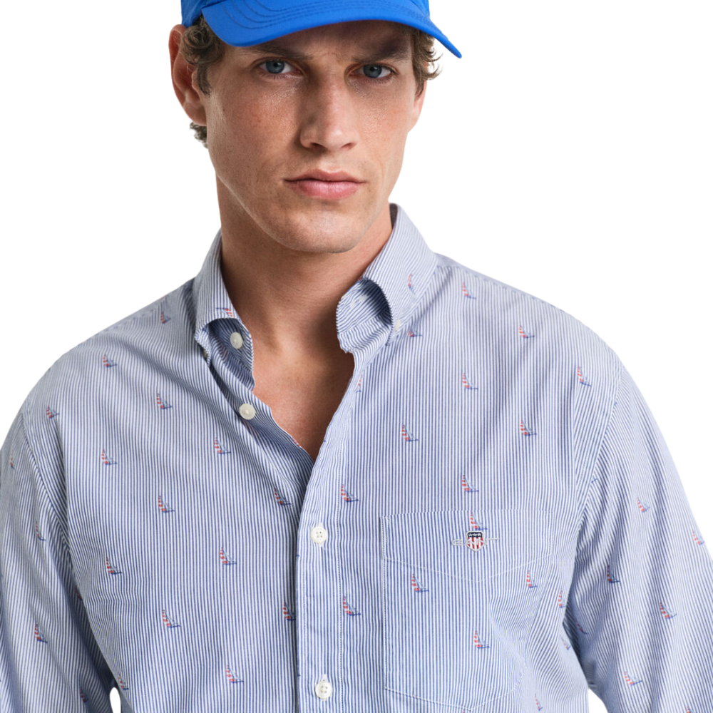 GANT Reg Sailing Fil Coupe Shirt - College Blue