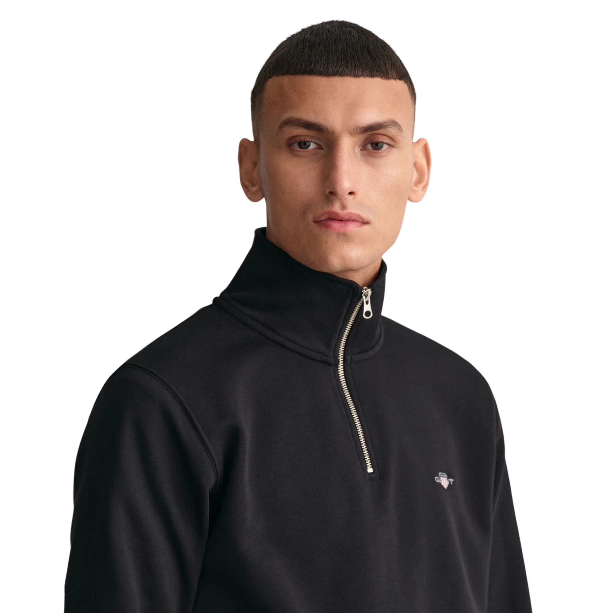GANT Reg Shield Half Zip Sweat - Black