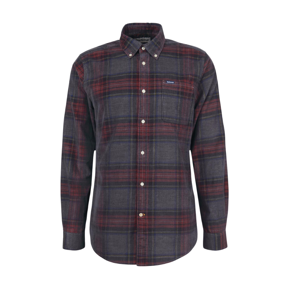 Barbour Southfield Tailored Checked Cord Shirt - Grey Marl