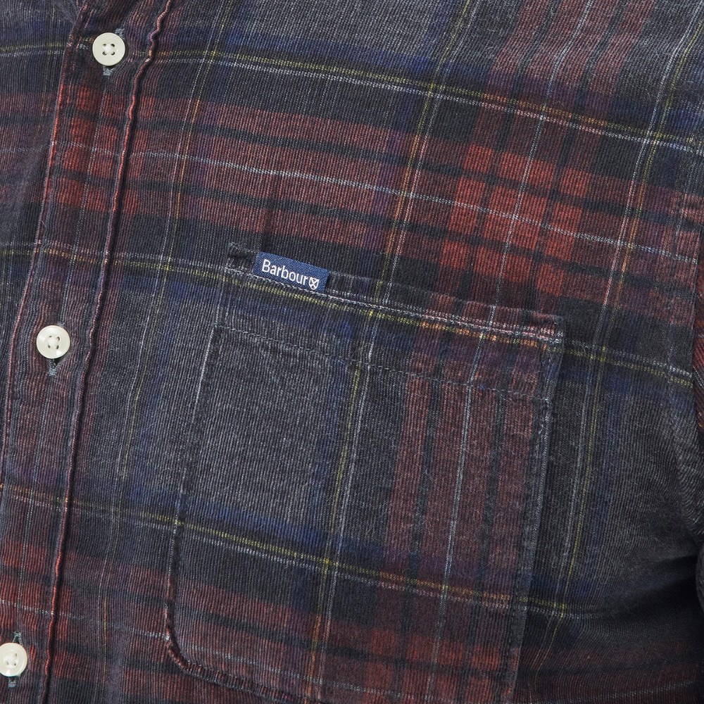 Barbour Southfield Tailored Checked Cord Shirt - Grey Marl
