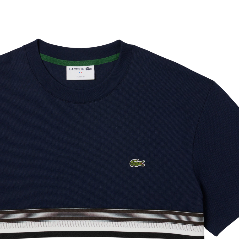 Lacoste Striped Band T-Shirt - Midnight Blue
