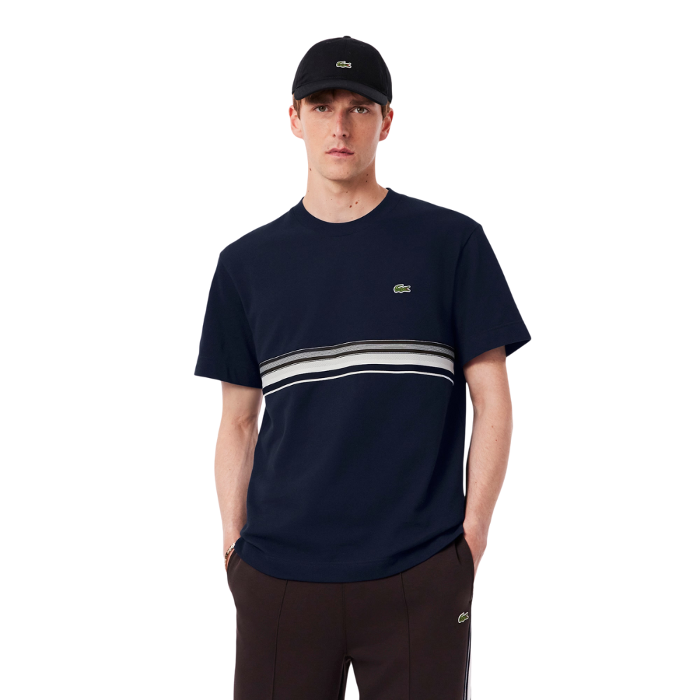 Lacoste Striped Band T-Shirt - Midnight Blue