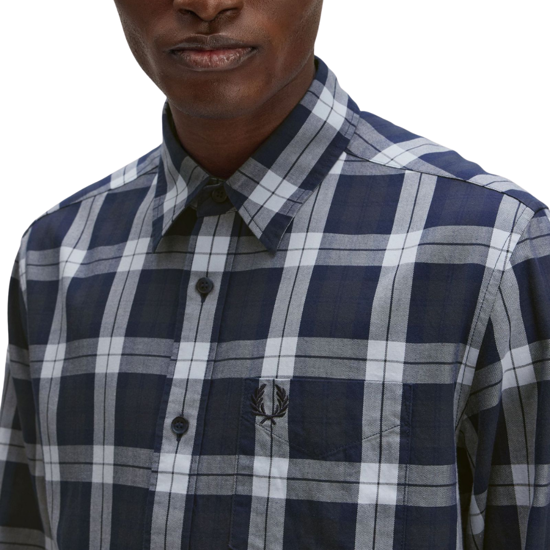 Fred Perry Tartan Twill Shirt - Dark Airforce