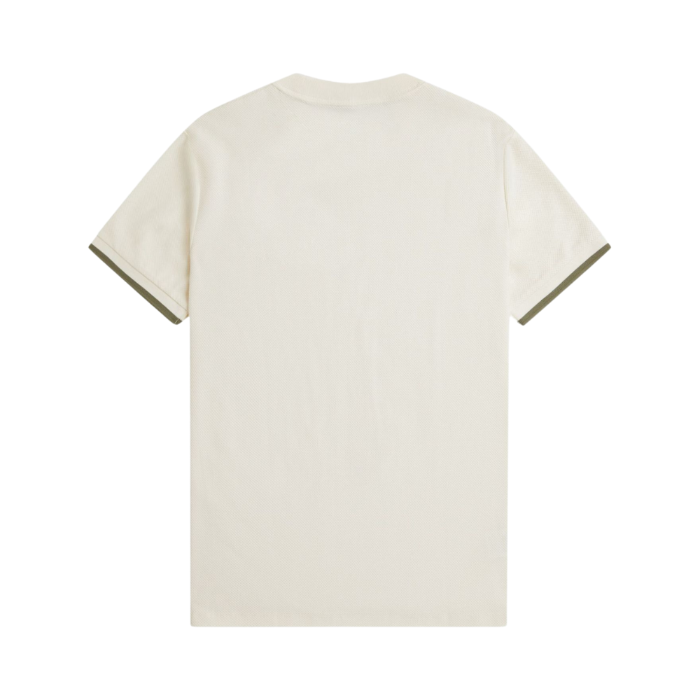 Fred Perry Tipped Cuff Pique T-Shirt - Light Ecru