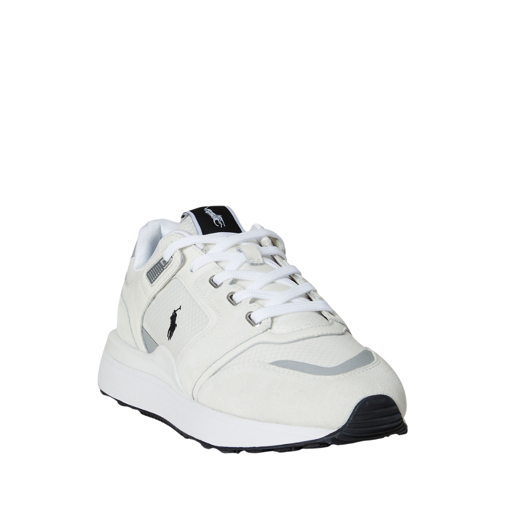 Ralph Lauren Train 89 V2 Suede-Panelled Trainer - White/Black Pp