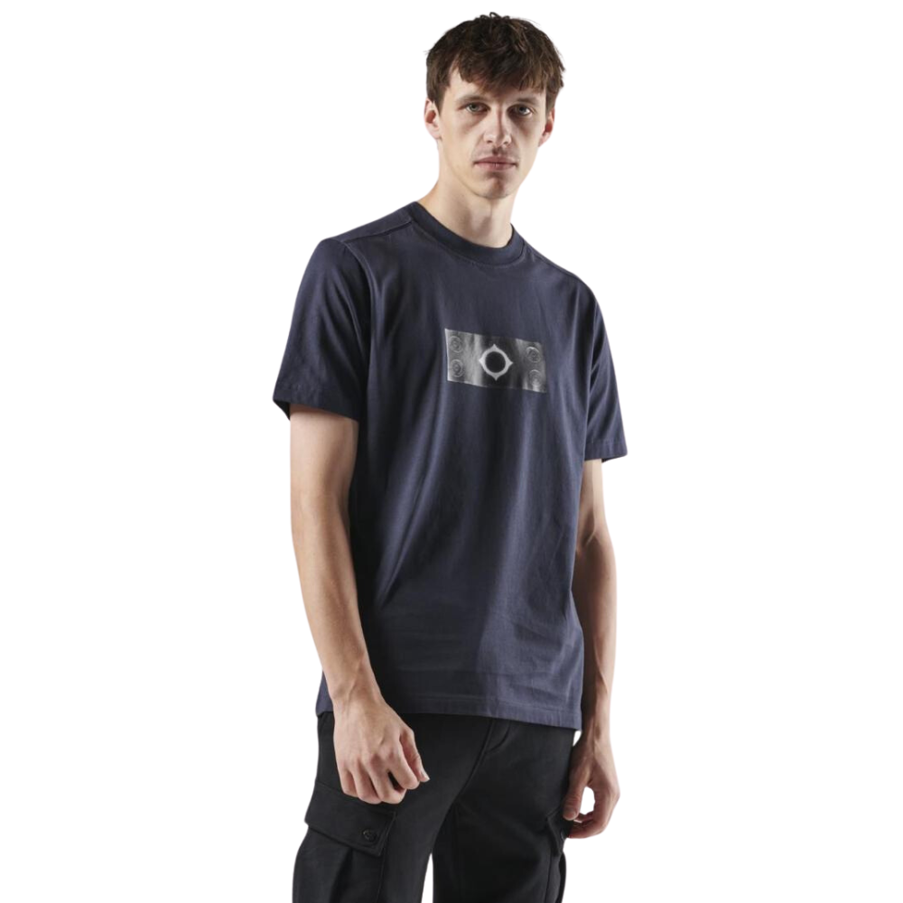Trompe L'oeil Badge Tee - Ink Navy