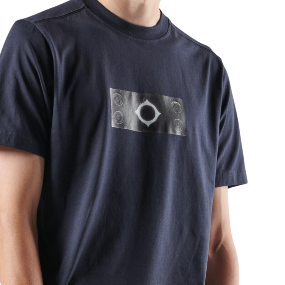 Trompe L'oeil Badge Tee - Ink Navy
