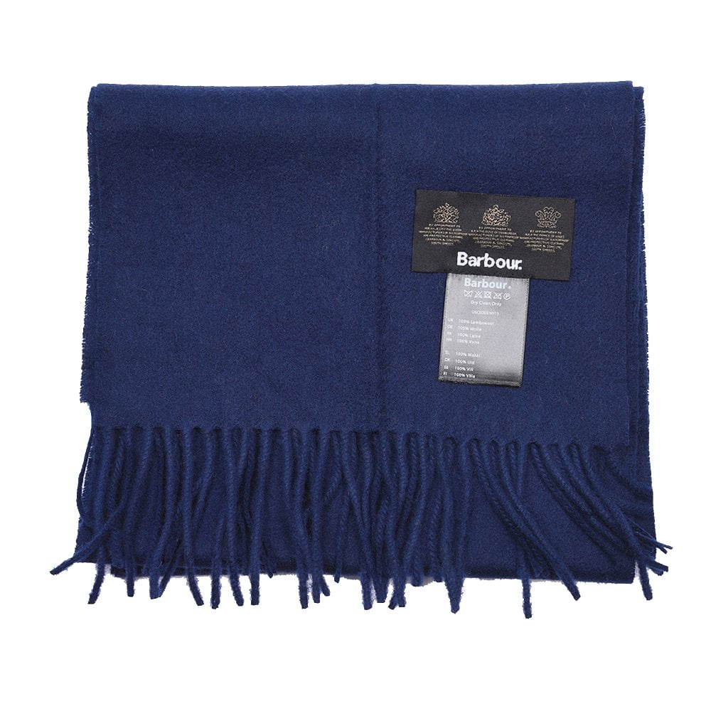 Barbour Plain Lambswool Scarf - Navy